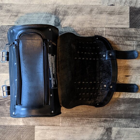 Harley Davidson Heritage Softail Leather Touring Bag Black Saddlebag - Picture 9 of 14